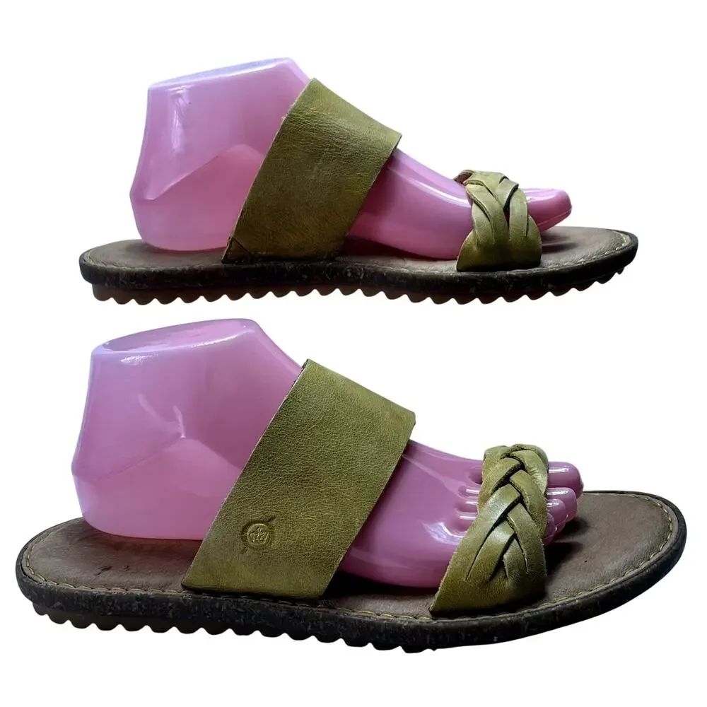 Born Shoes Sandals Women's Size 10 M Morena Yellow Sun Leather Slip on - Picture 8 of 12